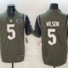 Nike Jets 5 Garrett Wilson Olive 2025 Rivalries F.U.S.E. Vapor Limited Men Jersey