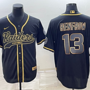 Nike Raiders 13 Hunter Renfrow Black Gold Vapor Baseball Limited Men Jersey