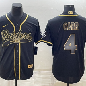 Nike Raiders 4 Derek Carr Black Gold Vapor Baseball Limited Men Jersey