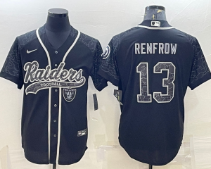 Nike Raiders 13 Hunter Renfrow  Black Reflective Vapor Baseball Limited Men Jersey