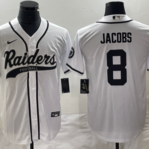 Nike Raiders 8 Josh Jacobs White Baseball Vapor Limited Men Jersey