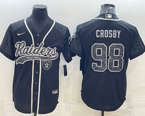 Nike Raiders 98 Maxx Crosby  Black Reflective Vapor Baseball Limited Men Jerseyy