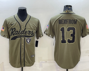 Nike Raiders 13 Hunter Renfrow 2022 Olive Salute to Service Baseball Limited Men Jersey