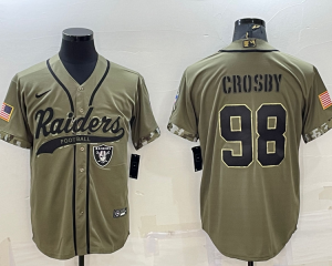 Nike Raiders 98 Maxx Crosby 2022 Olive Salute to Service Baseball Limited Men Jersey