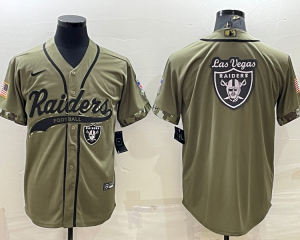 Nike Raiders Blank Olive Blank 2022 Salute To Service Baseball Logo Limited Men Jersey