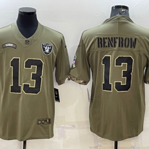 Nike Raiders 13 Hunter Renfrow  Olive 2022 Salute To Service Limited Men Jersey