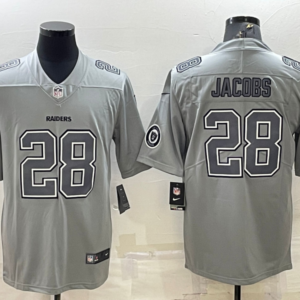 Nike Raiders 28 Josh Jacobs Grey Atmosphere Fashion Vapor Limited Men Jersey