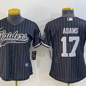 Nike Raiders 17 Davante Adams Black Stripe Vapor Baseball Limited Women Jersey