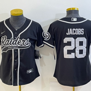 Nike Raiders 28 Josh Jacobs Black Vapor Baseball Limited Women Jersey
