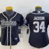 Nike Raiders 34 Bo Jackson Black Vapor Baseball Limited Women Jersey