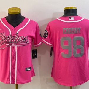 Nike Raiders 98 Maxx Crosby Pink Vapor Baseball Limited Women Jersey
