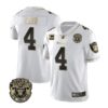 Nike Raiders 4 Derek Carr White Gold With C Patch Vapor Limited Men Jersey