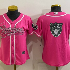 Nike Raiders Blank Pink Vapor Baseball Logo Limited Women Jersey