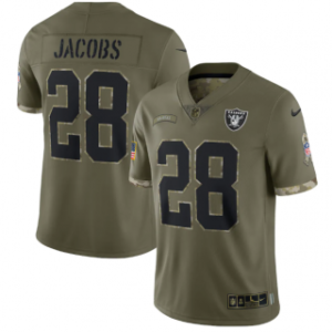 Nike Las Vegas Raiders 28 Josh Jacobs Olive 2022 Salute To Service Limited Men Jersey