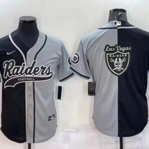 Nike Raiders Blank Grey Black Split Vapor Baseball Logo Limited Men Jersey