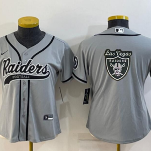 Nike Raiders Blank Grey Vapor Baseball Logo Limited Women Jersey