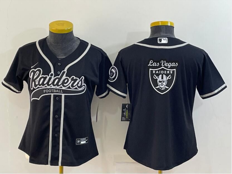Nike Raiders Blank Black Vapor Baseball Logo Limited Women Jersey