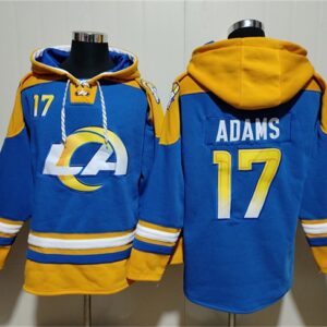 Rams 17 Davante Adams Blue Ageless Must-Have Lace-Up Pullover Hoodie