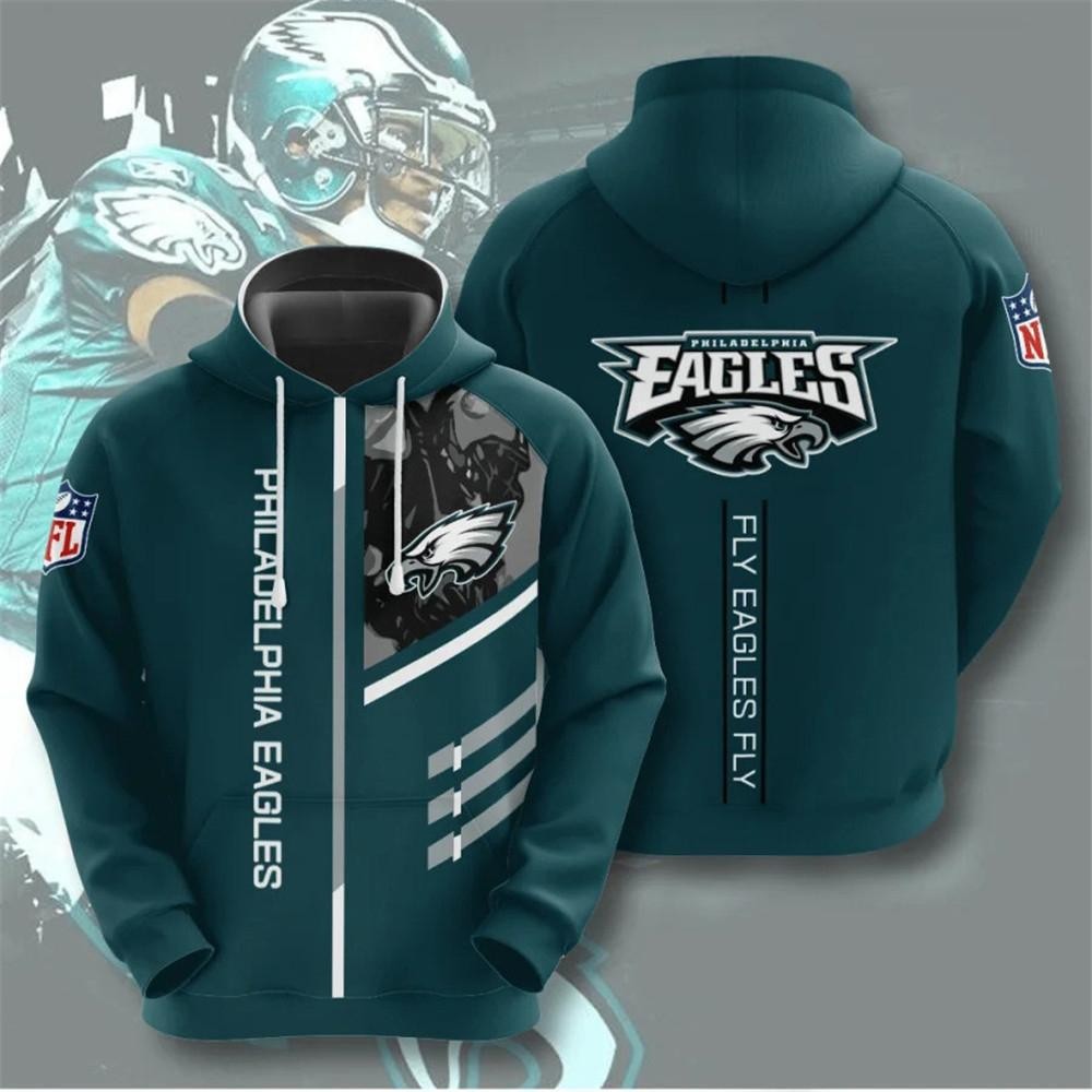Philadelphia Eagles 3D Navy Hoodie Sweatshirt