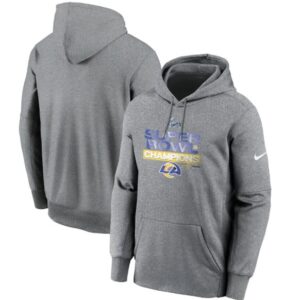 Rams 2022 Heathered Charcoal Super Bowl LVI Champions Locker Room Trophy Collection Pullover Hoodie
