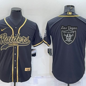 Nike Raiders Blank Black Gold Vapor Baseball Logo Limited Men Jersey