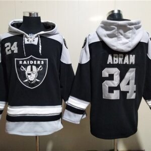 Raiders 24 Johnathan Abram Black Ageless Must-Have Lace-Up Pullover Hoodie