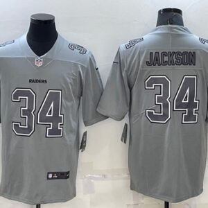 Nike Raiders 34 Bo Jackson Gray Atmosphere Fashion Vapor Limited Men Jersey
