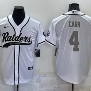 Nike Raiders 4 Derek Carr White Gray Vapor Baseball Limited Men Jersey