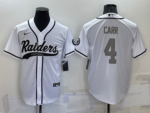 Nike Raiders 4 Derek Carr White Gray Vapor Baseball Limited Men Jersey