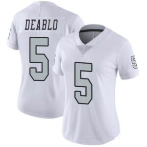 Nike Raiders 5 Divine Deablo White Color Rush Stitched Limited Women Jersey(Run Small)