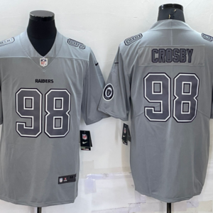 Nike Raiders 98 Maxx Crosby Gray Atmosphere Fashion Vapor Limited Men Jersey
