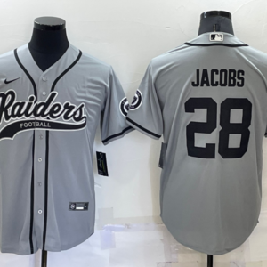 Nike Raiders 28 Josh Jacobs Grey Vapor Baseball Limited Men Jersey