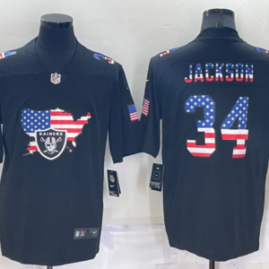 Nike Raiders 34 Jackson USA Flag Vapor Limited Men Jersey