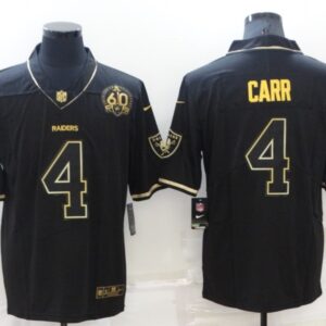Nike Raiders 4 Carr Black Gold 60th Anniversary  Vapor Limited  Men Jersey