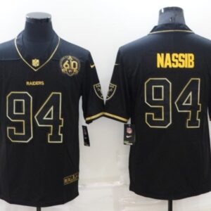 Nike Raiders 94 Carl Nassib Black Gold 60th Anniversary  Vapor Limited  Men Jersey