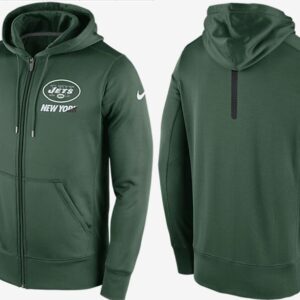 Nike Jets Green Team Logo Full Zip Hoodie