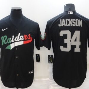 Nike Raiders 34 Jackson Black Mexico Vapor Limited Men Jersey