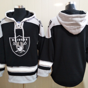 Raiders Blank Ageless Must-Have Lace-Up Pullover Hoodie Sweatshirt