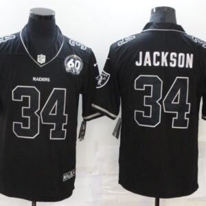 Nike Raiders 34 Jackson Black 60th Shadow Vapor Limited Men Jersey