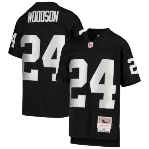 Raiders 24 Charles Woodson Black Throwback Men Jersey