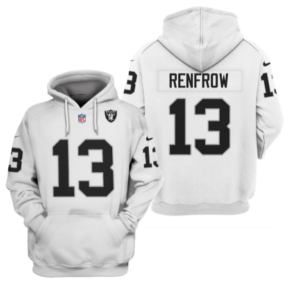 Raiders 13 Hunter Renfrow White 2021 Stitched New Hoodie