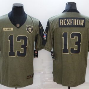 Nike Raiders 13 Hunter Renfrow 2021 Olive Salute To Service Limited Men Jersey
