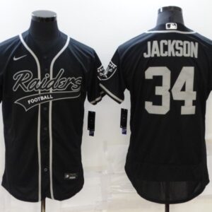 Nike Raiders 34 Jackson New Black Vapor Limited Men Jersey