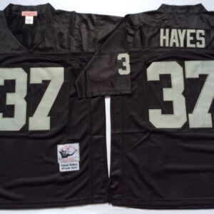 Raiders 37 Lester Hayes Black M&N Throwback Men Jersey