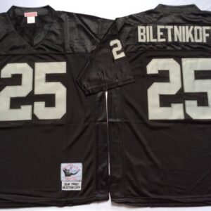 Raiders 25 Fred Biletnikoff Black M&N Throwback Men Jersey