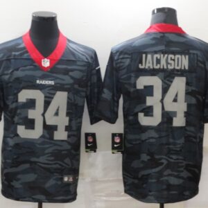 Nike Raiders No.34 Bo Jackson 2020 Black Camo Limited Men Jersey