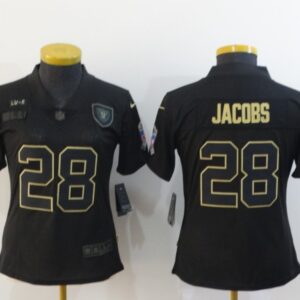 Nike Raiders 28 Josh Jacobs 2020 Black Salute To Service Limited Women Jersey