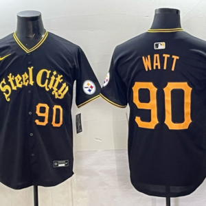 Nike Steelers 90 Watt Black Gold Baseball Vapor Limited Men Jersey