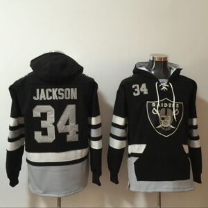 Nike Raiders 34 Bo Jackson Black Hoodie Sweatshirt