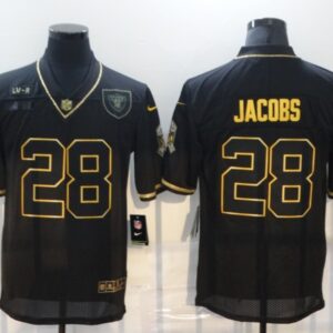 Nike Raiders 28 Josh Jacobs  2020 Black Salute To Service Limited Men Jersey